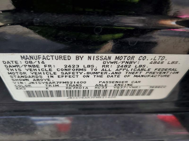 55417726 :رقم المزاد ، JN1CV6AR7FM521400 vin ، 2015 Infiniti Q40 مزاد بيع