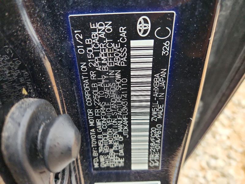 Продажа на аукционе авто 2021 Toyota Prius, vin: JTDKAMFU3M3141110, номер лота: 52598336
