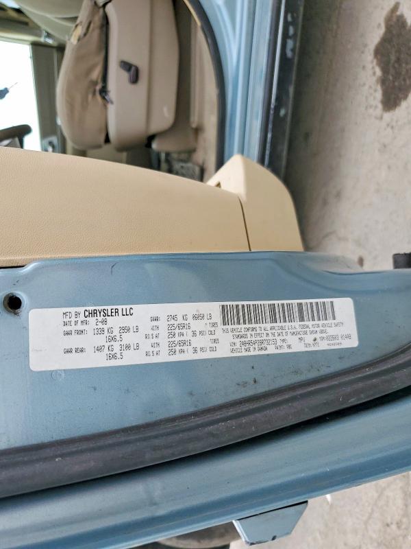 53952736 :رقم المزاد ، 2A8HR54P28R732153 vin ، 2008 Chrysler Town & Country مزاد بيع
