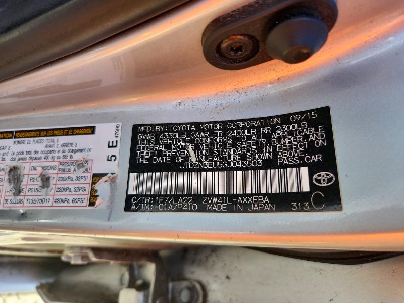 55015516 :رقم المزاد ، JTDZN3EU5GJ043503 vin ، 2016 Toyota Prius V مزاد بيع