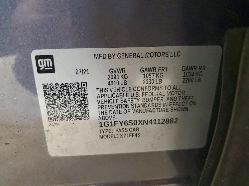 Aukcja sprzedaży 2022 Chevrolet Bolt Euv, vin: 1G1FY6S0XN4112882, numer aukcji: 53609856