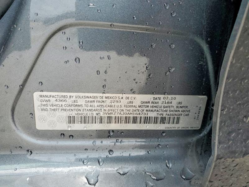 Продажа на аукционе авто 2010 Volkswagen Jetta, vin: 3VWRZ7AJ0AM164731, номер лота: 52007046