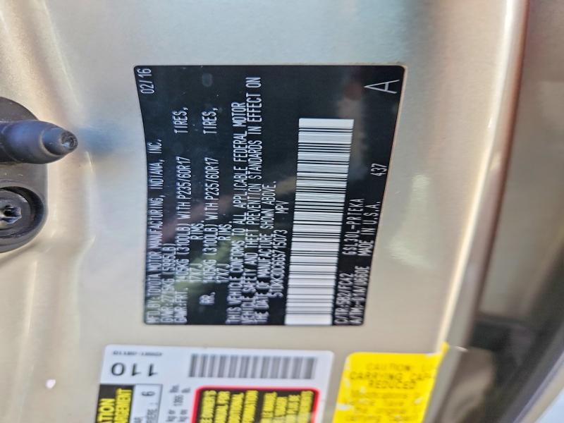 52964166 :رقم المزاد ، 5TDKK3DC6GS715073 vin ، 2016 Toyota Sienna مزاد بيع