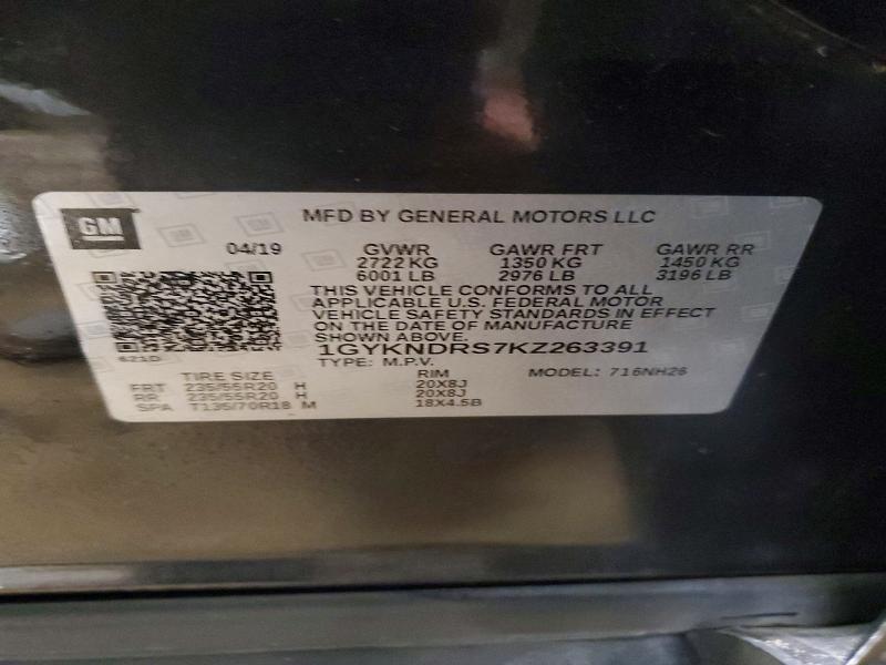 2019 Cadillac Xt5 მანქანა იყიდება აუქციონზე, vin: 1GYKNDRS7KZ263391, აუქციონის ნომერი: 54434356