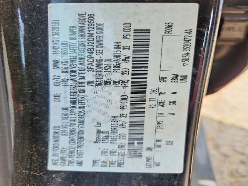 51900926 :رقم المزاد ، 3FADP4BJ2DM129506 vin ، 2013 Ford Fiesta مزاد بيع