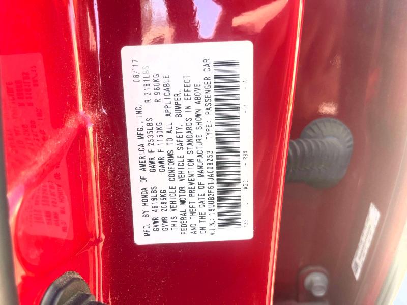 2018 Acura Tlx მანქანა იყიდება აუქციონზე, vin: 19UUB2F61JA008253, აუქციონის ნომერი: 55804766