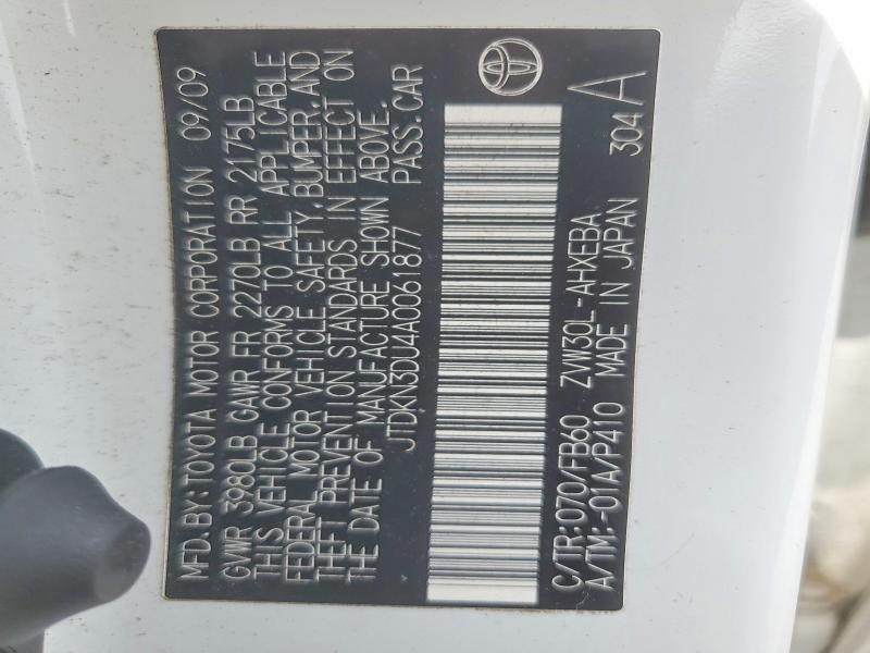 Aukcja sprzedaży 2010 Toyota Prius, vin: JTDKN3DU4A0061877, numer aukcji: 53230216