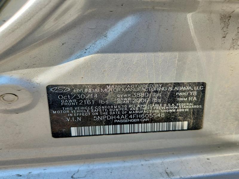 Продажа на аукционе авто 2015 Hyundai Elantra, vin: 5NPDH4AE4FH605548, номер лота: 53771086