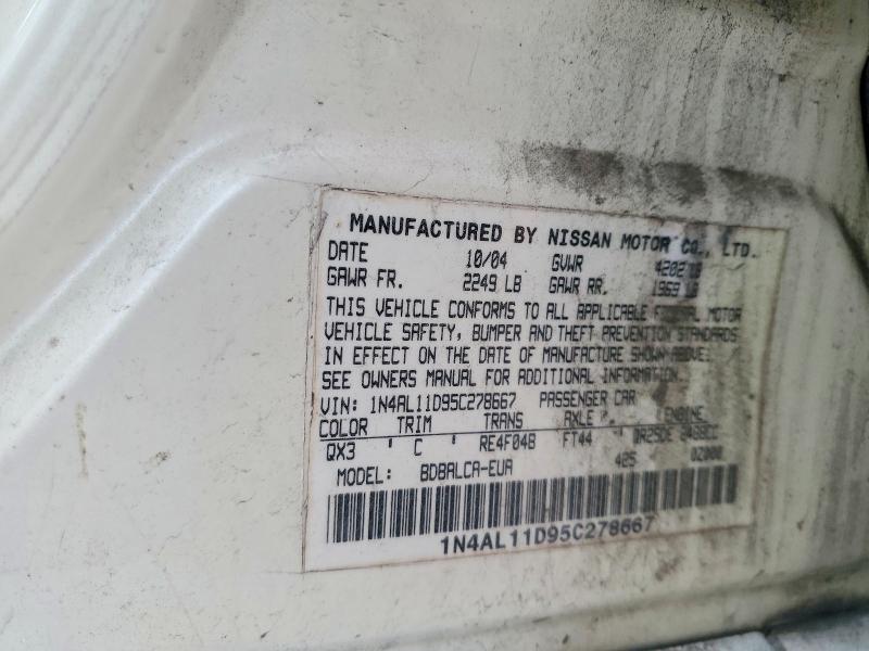 Продажа на аукционе авто 2005 Nissan Altima, vin: 1N4AL11D95C278667, номер лота: 52076116