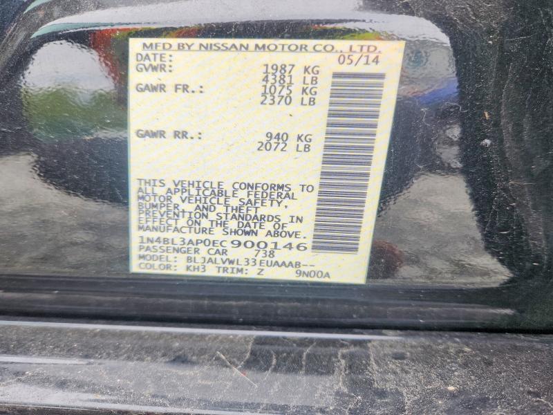 Продажа на аукционе авто 2014 Nissan Altima, vin: 1N4BL3AP0EC900146, номер лота: 53064736
