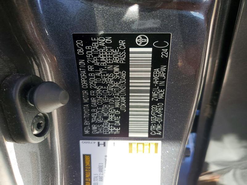 Aukcja sprzedaży 2021 Toyota Prius, vin: JTDKAMFU7M3130465, numer aukcji: 51901236