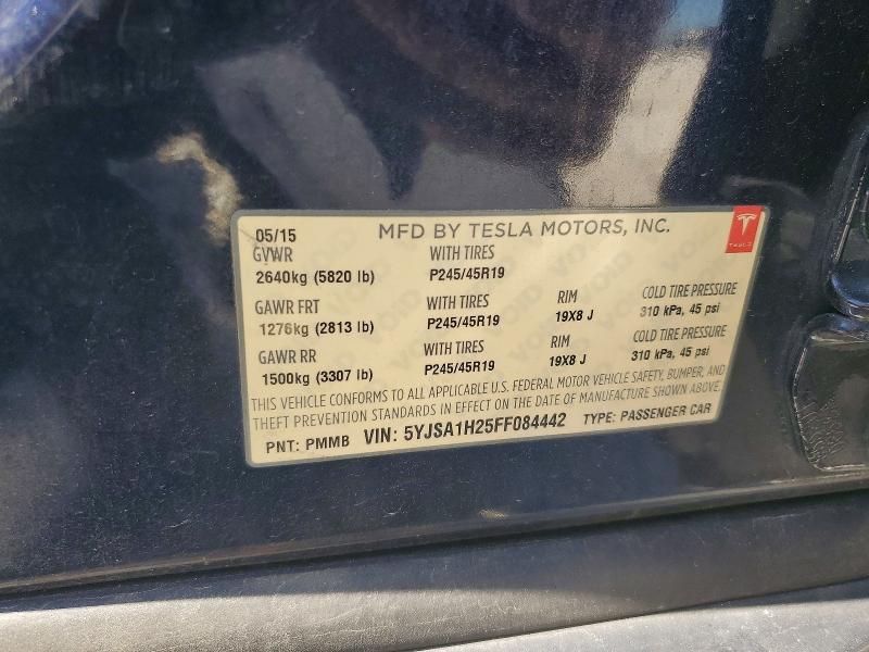 Продаж на аукціоні авто 2015 Tesla Model S, vin: 5YJSA1H25FF084442, номер лоту: 53378476