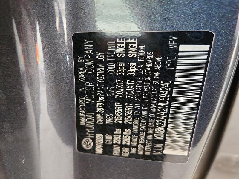 2021 Hyundai Kona მანქანა იყიდება აუქციონზე, vin: KM8K22AA2MU694240, აუქციონის ნომერი: 53415916