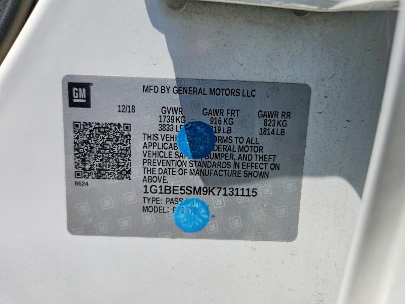 Продаж на аукціоні авто 2019 Chevrolet Cruze, vin: 1G1BE5SM9K7131115, номер лоту: 54898586