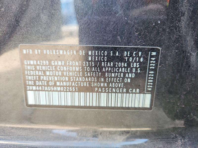 Aukcja sprzedaży 2017 Volkswagen Gti, vin: 3VW447AU5HM022551, numer aukcji: 55151036