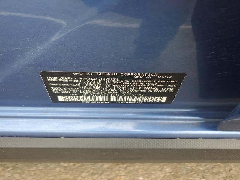 Aukcja sprzedaży 2019 Subaru Crosstrek, vin: JF2GTAEC0KH219299, numer aukcji: 52655826