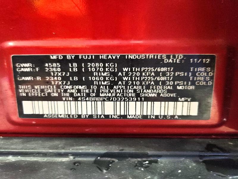 Продаж на аукціоні авто 2013 Subaru Outback, vin: 4S4BRBPC7D3253911, номер лоту: 54464506