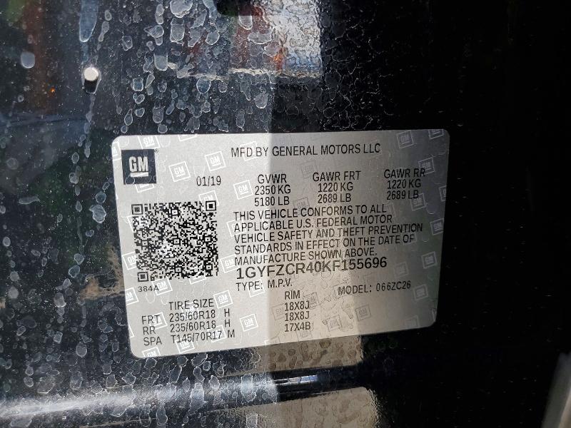 2019 Cadillac Xt4 მანქანა იყიდება აუქციონზე, vin: 1GYFZCR40KF155696, აუქციონის ნომერი: 54976646