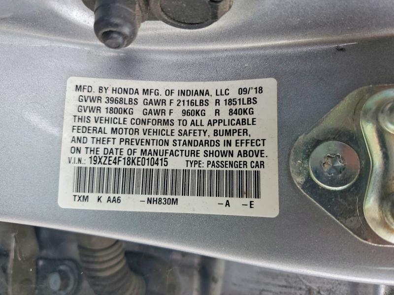 54700346 :رقم المزاد ، 19XZE4F18KE010415 vin ، 2019 Honda Insight مزاد بيع