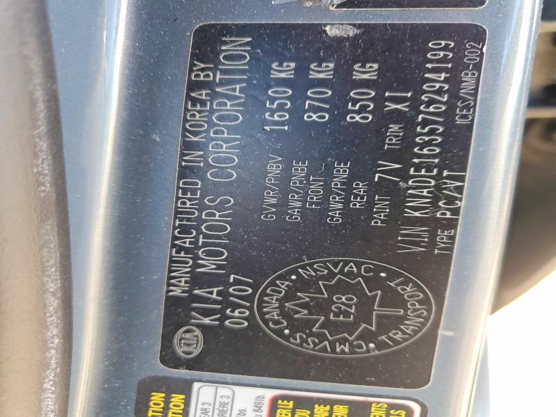 Продажа на аукционе авто 2007 Kia Rio, vin: KNADE163576294199, номер лота: 52310926