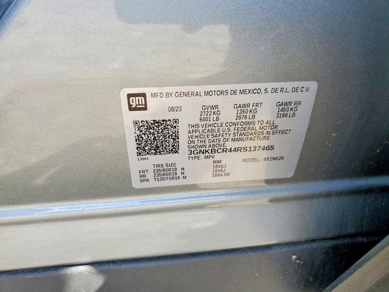 Aukcja sprzedaży 2024 Chevrolet Blazer, vin: 3GNKBCR44RS137465, numer aukcji: 54725286