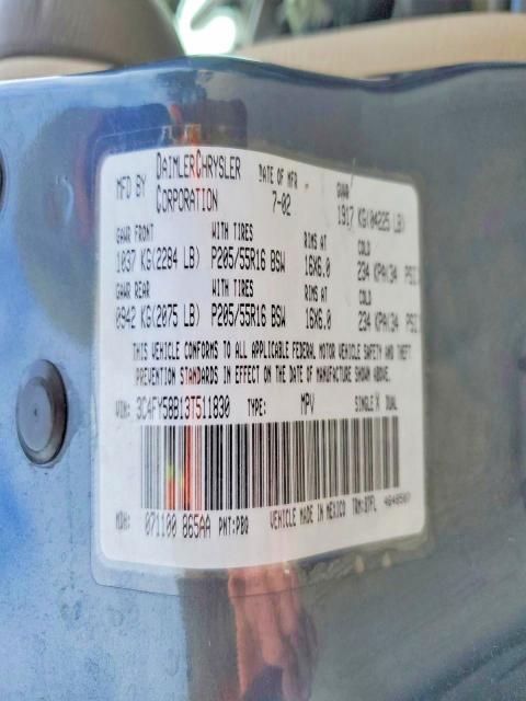 Aukcja sprzedaży 2003 Chrysler Pt Cruiser, vin: 3C4FY58B13T511830, numer aukcji: 51916116