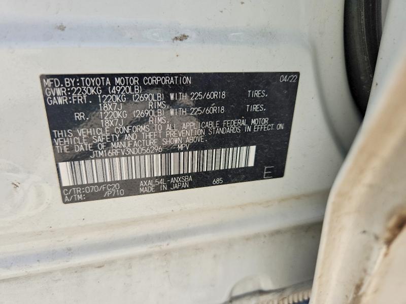 Продажа на аукционе авто 2022 Toyota Rav4, vin: JTM16RFV3ND056296, номер лота: 53399156