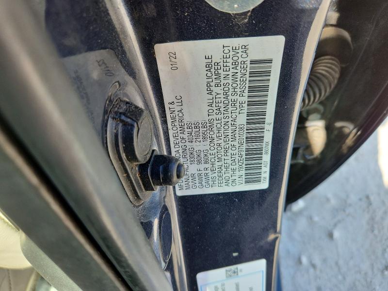 54131796 :رقم المزاد ، 19XZE4F97NE010383 vin ، 2022 Honda Insight مزاد بيع