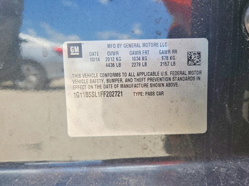 Aukcja sprzedaży 2015 Chevrolet Malibu, vin: 1G11B5SL1FF202721, numer aukcji: 51996876