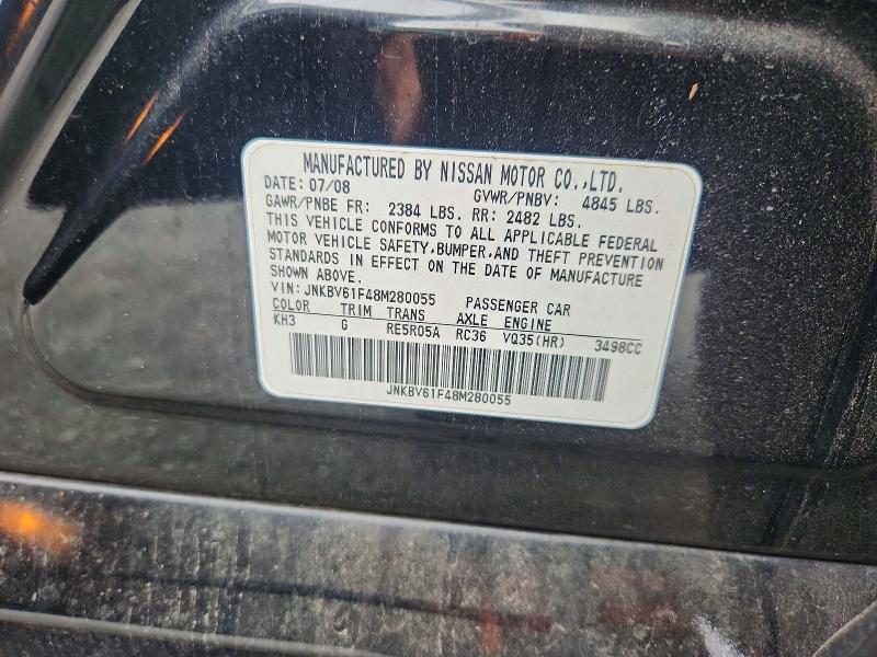Продажа на аукционе авто 2008 Infiniti G35, vin: JNKBV61F48M280055, номер лота: 53805846
