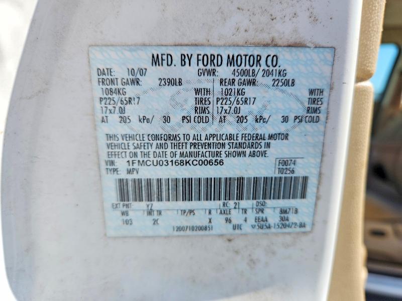 Продажа на аукционе авто 2008 Ford Escape, vin: 1FMCU03168KC00656, номер лота: 54139236