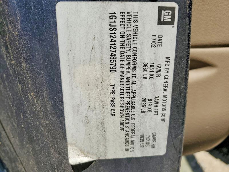 53709906 :رقم المزاد ، 1G1JS124127485790 vin ، 2002 Chevrolet Cavalier مزاد بيع