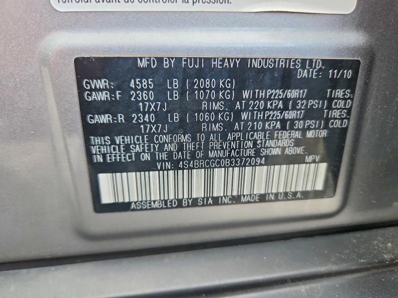 Aukcja sprzedaży 2011 Subaru Outback, vin: 4S4BRCGC0B3372094, numer aukcji: 55192266