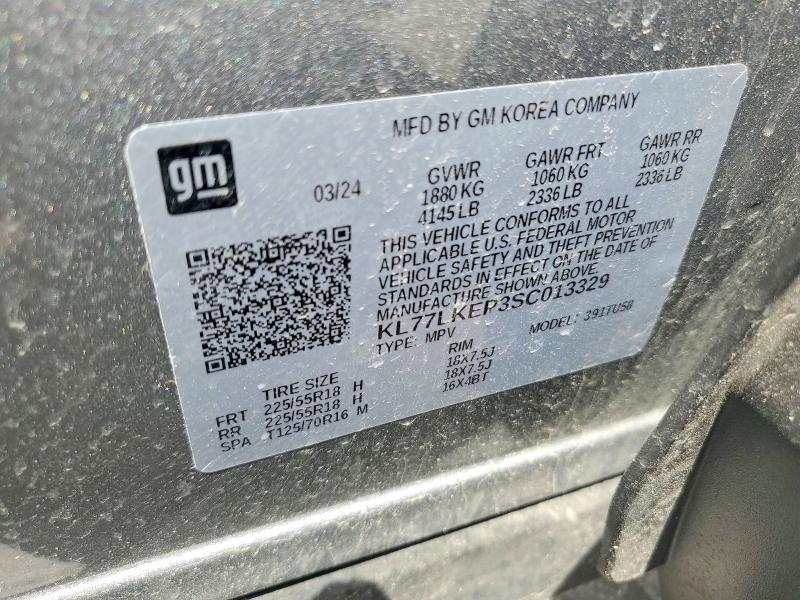 2025 Chevrolet Trax მანქანა იყიდება აუქციონზე, vin: KL77LKEP3SC013329, აუქციონის ნომერი: 53717026