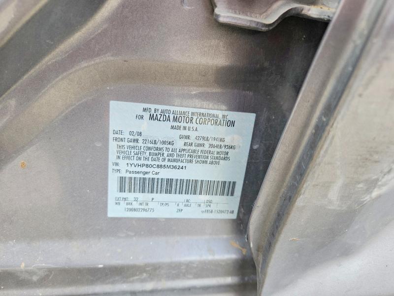 Продажа на аукционе авто 2008 Mazda 6, vin: 1YVHP80C885M36241, номер лота: 54254156
