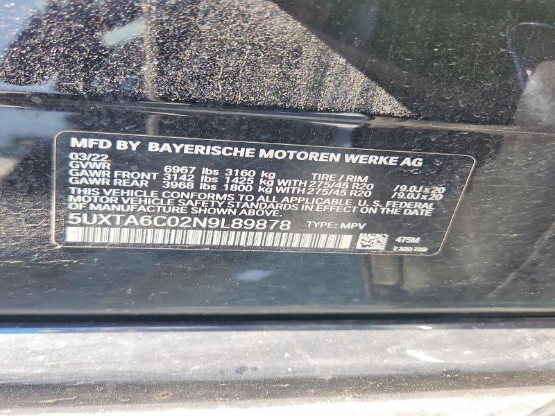 Продажа на аукционе авто 2022 Bmw X5, vin: 5UXTA6C02N9L89878, номер лота: 52703546