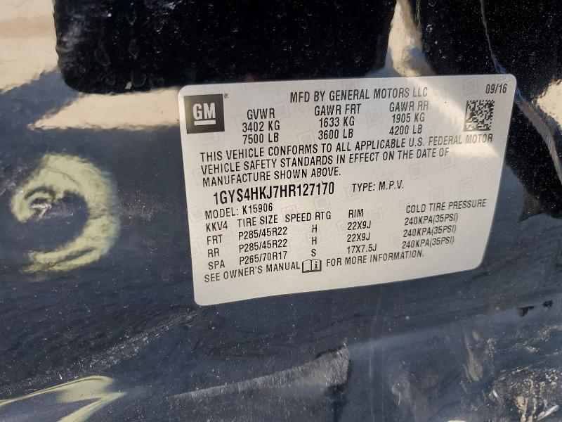 Aukcja sprzedaży 2017 Cadillac Escalade, vin: 1GYS4HKJ7HR127170, numer aukcji: 52292866
