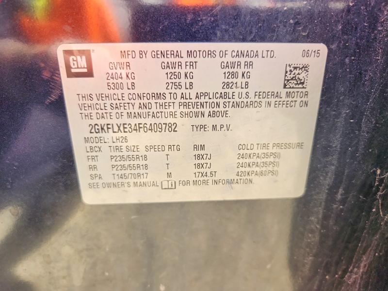 2015 Gmc Terrain მანქანა იყიდება აუქციონზე, vin: 2GKFLXE34F6409782, აუქციონის ნომერი: 54760036