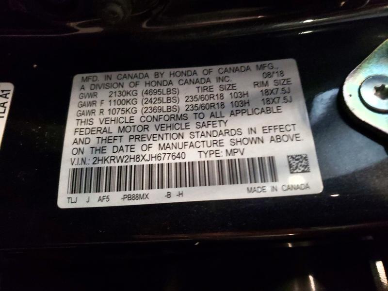 Продажа на аукционе авто 2018 Honda Cr-v, vin: 2HKRW2H8XJH677640, номер лота: 52086316