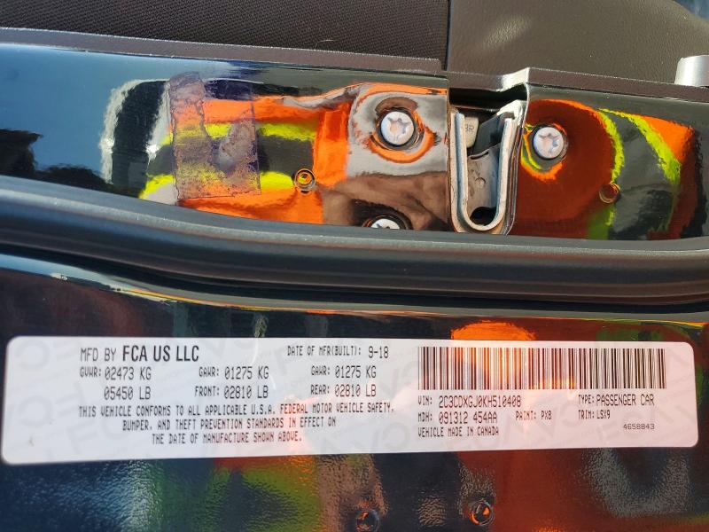 Aukcja sprzedaży 2019 Dodge Charger, vin: 2C3CDXGJ0KH510408, numer aukcji: 53123696