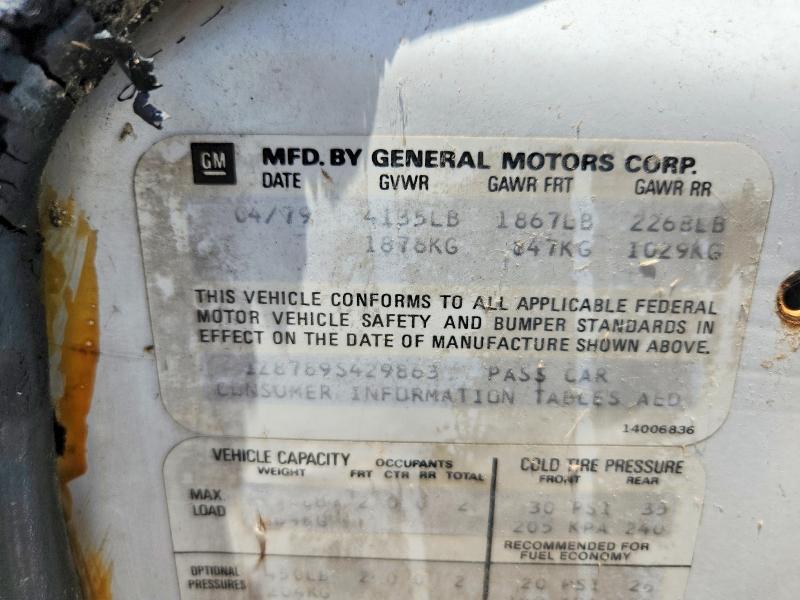 53089296 :رقم المزاد ، 1Z8789S429863 vin ، 1979 Chevrolet Corvette مزاد بيع