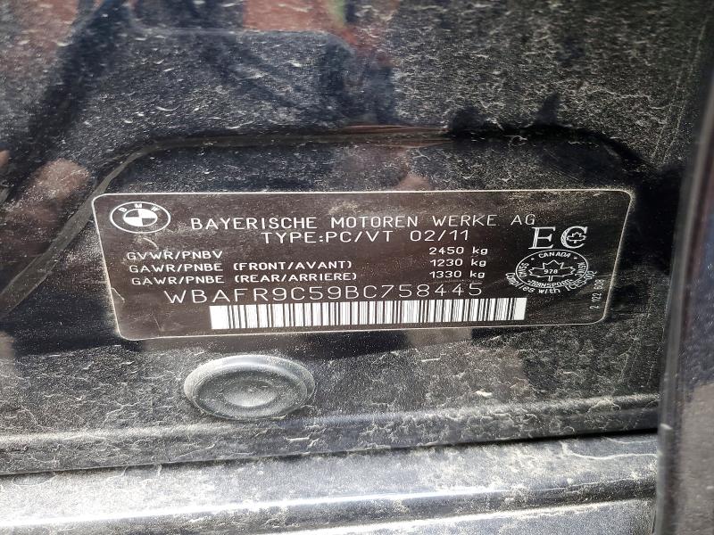 Продаж на аукціоні авто 2011 Bmw 550, vin: WBAFR9C59BC758445, номер лоту: 55017066