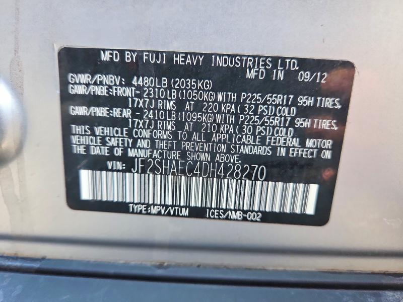 Aukcja sprzedaży 2013 Subaru Forester, vin: JF2SHAEC4DH428270, numer aukcji: 51886566