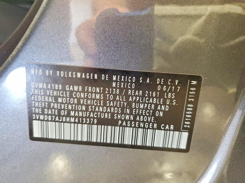 Aukcja sprzedaży 2017 Volkswagen Jetta, vin: 3VWDB7AJ8HM413379, numer aukcji: 52674716