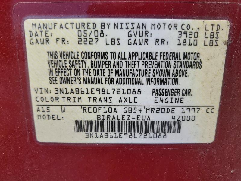 Продажа на аукционе авто 2008 Nissan Sentra, vin: 3N1AB61E98L721088, номер лота: 55094786