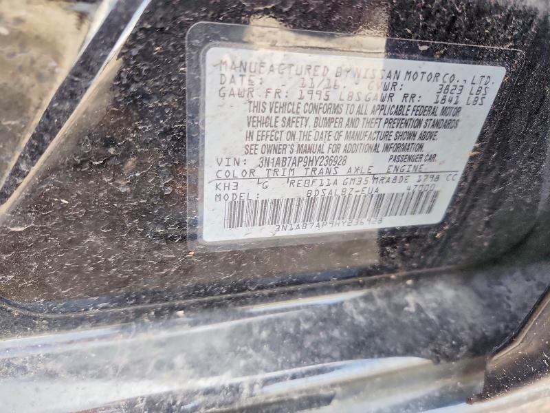 Aukcja sprzedaży 2017 Nissan Sentra, vin: 3N1AB7AP9HY236928, numer aukcji: 53526126