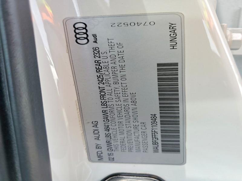 Aukcja sprzedaży 2015 Audi S3, vin: WAUBFGFF5F1109484, numer aukcji: 52053226