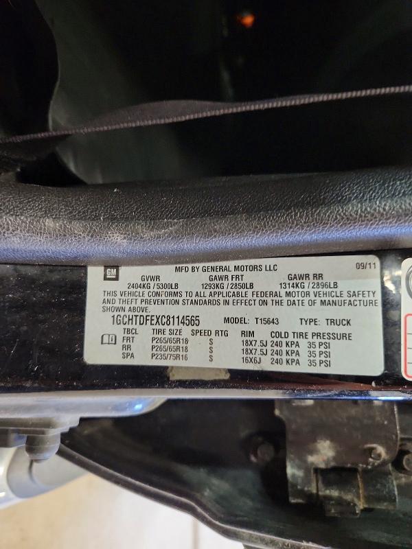 2012 Chevrolet Colorado მანქანა იყიდება აუქციონზე, vin: 1GCHTDFEXC8114565, აუქციონის ნომერი: 52289086
