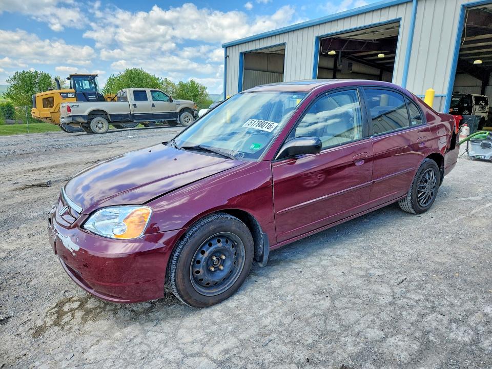 2002 Honda Civic მანქანა იყიდება აუქციონზე, vin: 1HGES26722L034783, აუქციონის ნომერი: 51798016