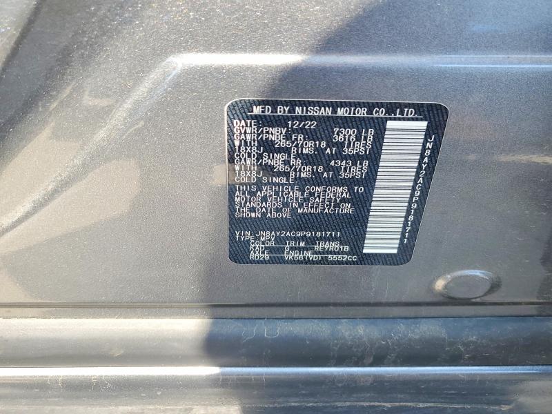 2023 Nissan Armada მანქანა იყიდება აუქციონზე, vin: JN8AY2AC9P9181711, აუქციონის ნომერი: 54158806